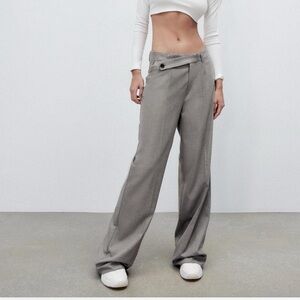 Zara Gray Wide-Leg Women's Pants